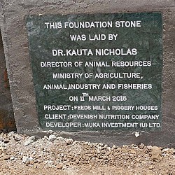 The foundation stone at the Ground Breaking Ceremony